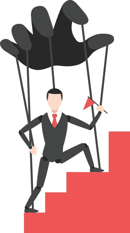 business character like a puppet with a winning pose vector
