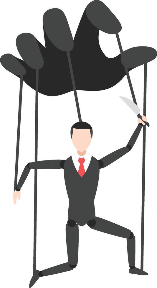 business characters like puppets with threatening poses with weapons vector