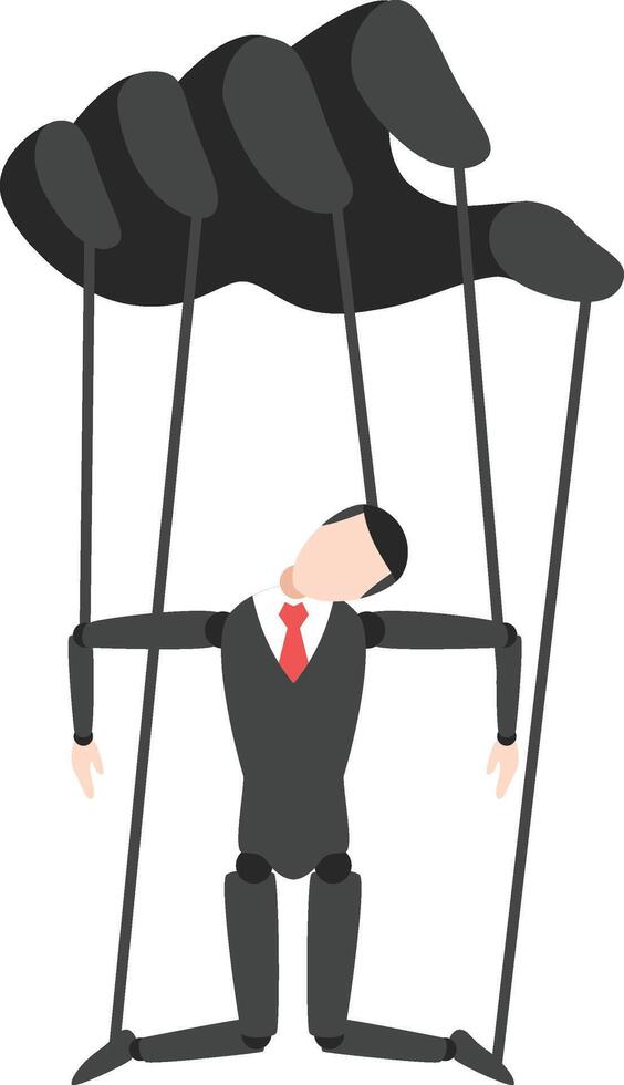 business characters like puppets with helpless poses vector