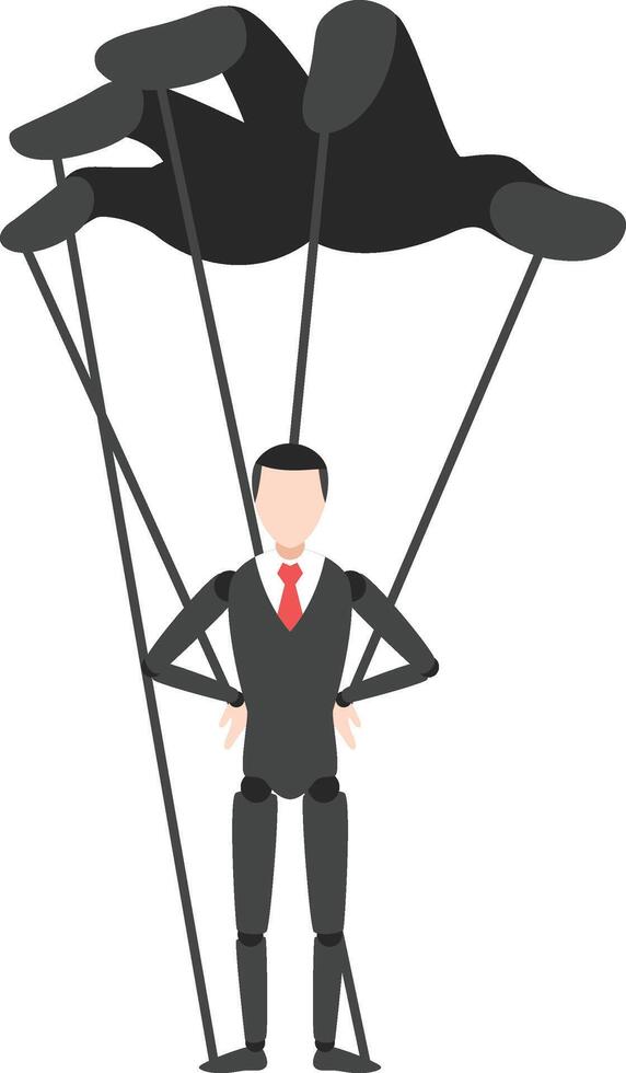 business character like a puppet with a confident pose vector