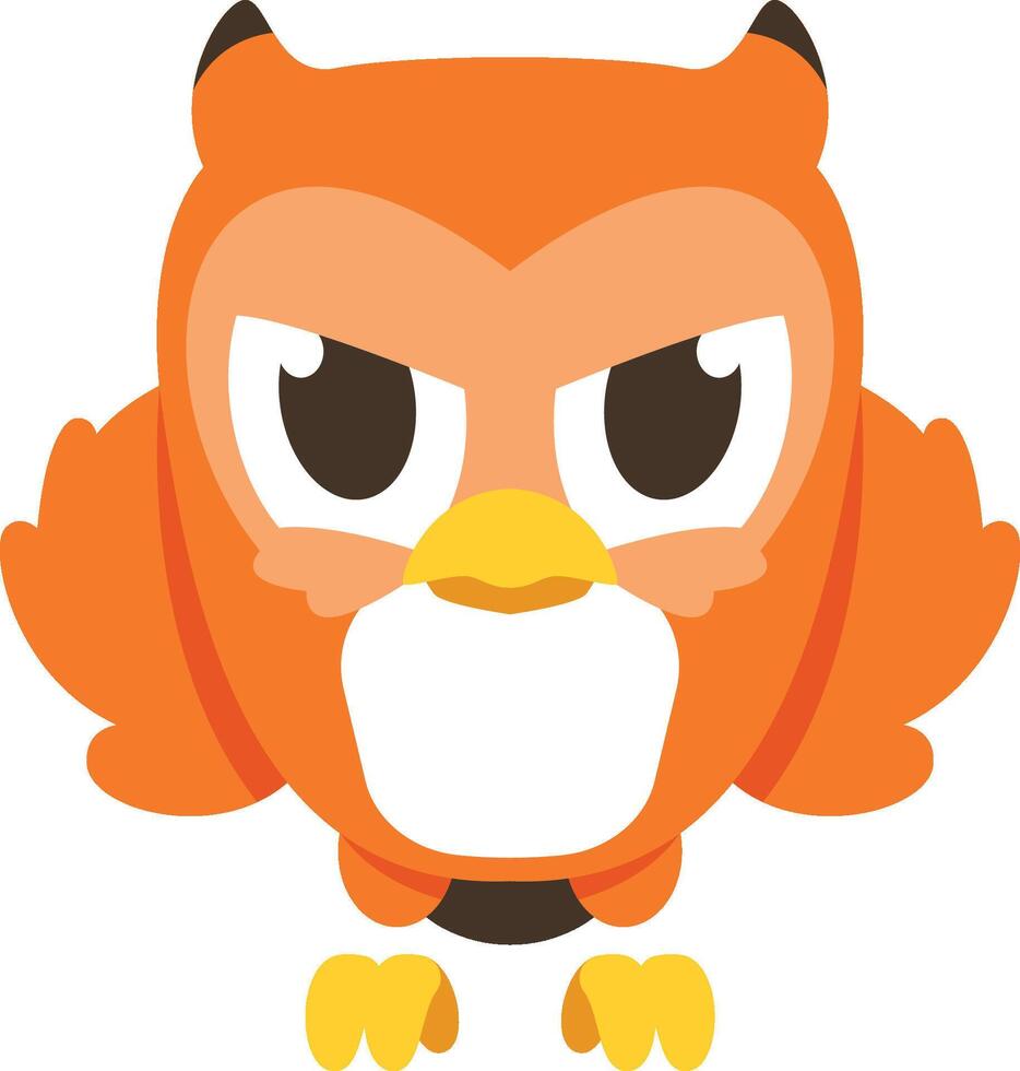 orange owl cartoon character is angry with both hands on his waist vector