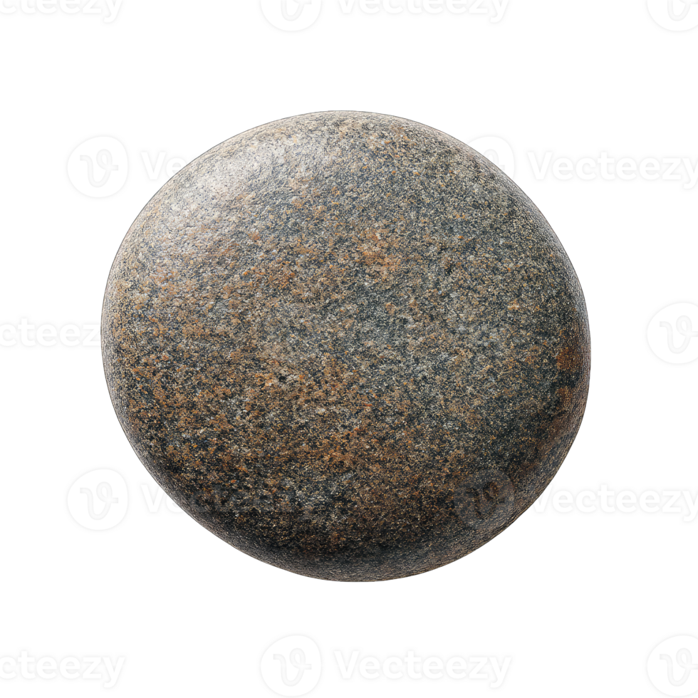 Isolated smooth river stone pebble for zen garden meditation and spa design element photo png