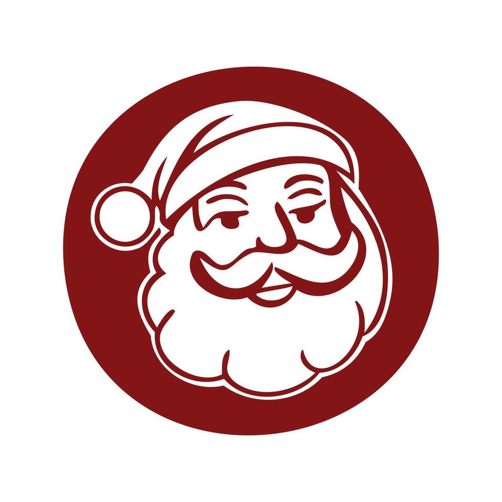 Cartoon illustration shows Santa Claus face and head for Christmas Day vector