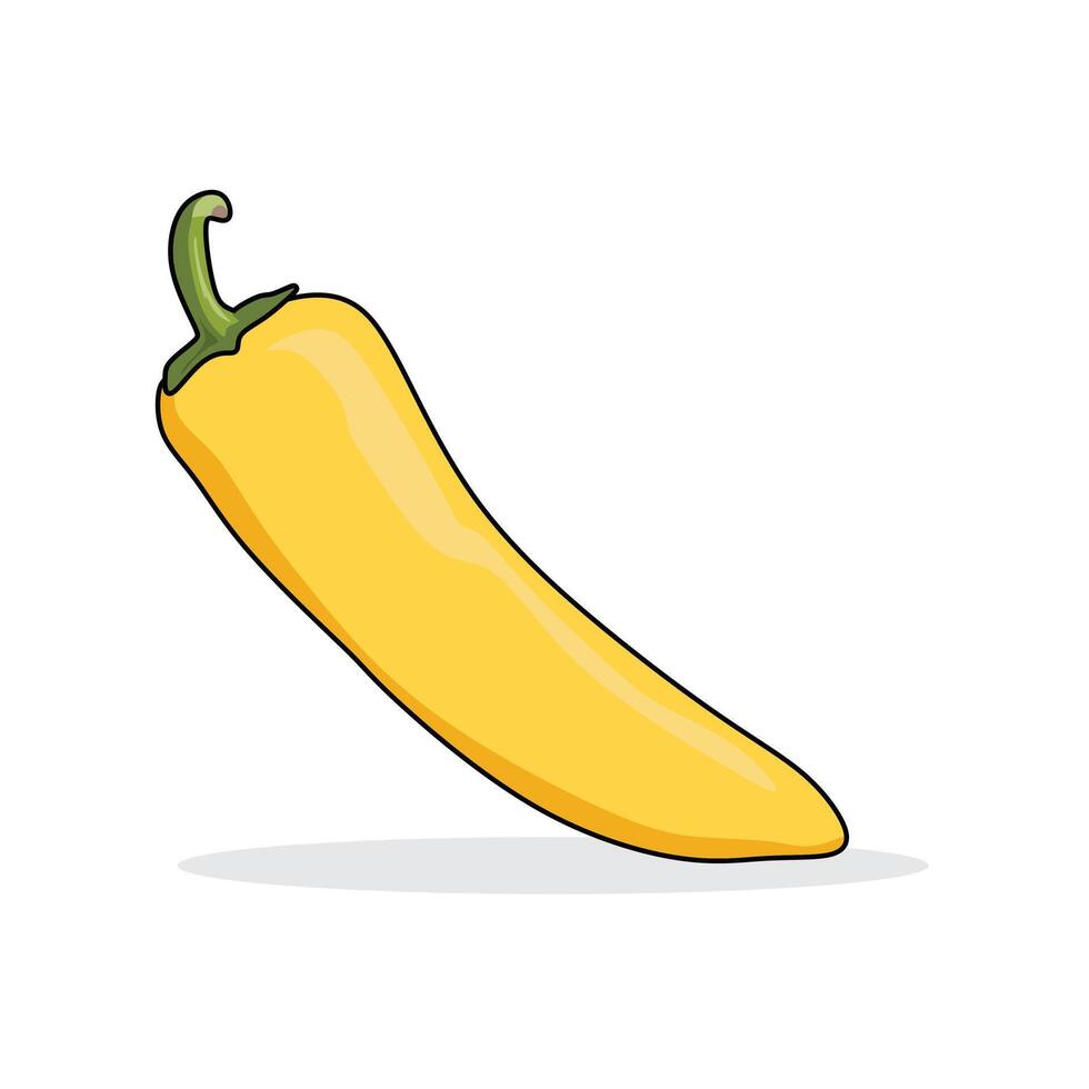 hot yellow chilli Pepper illustration with white background vector