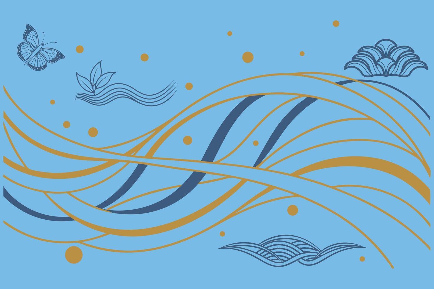 modern Flowing Wave Abstract pattern Art vector