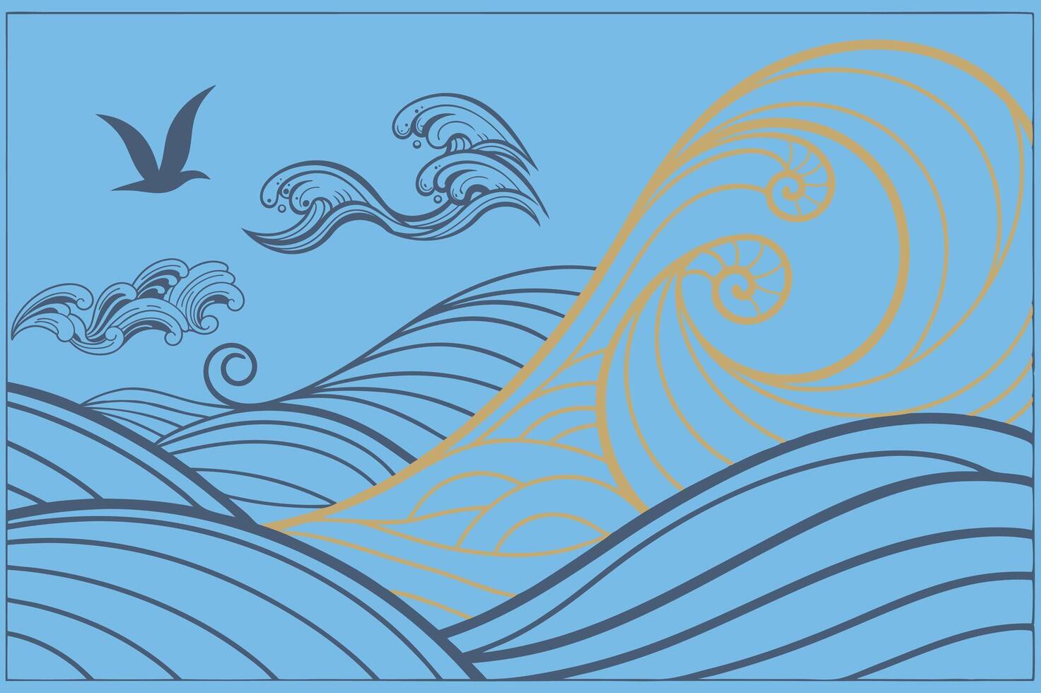 Flowing Wave Digital pattern Art vector