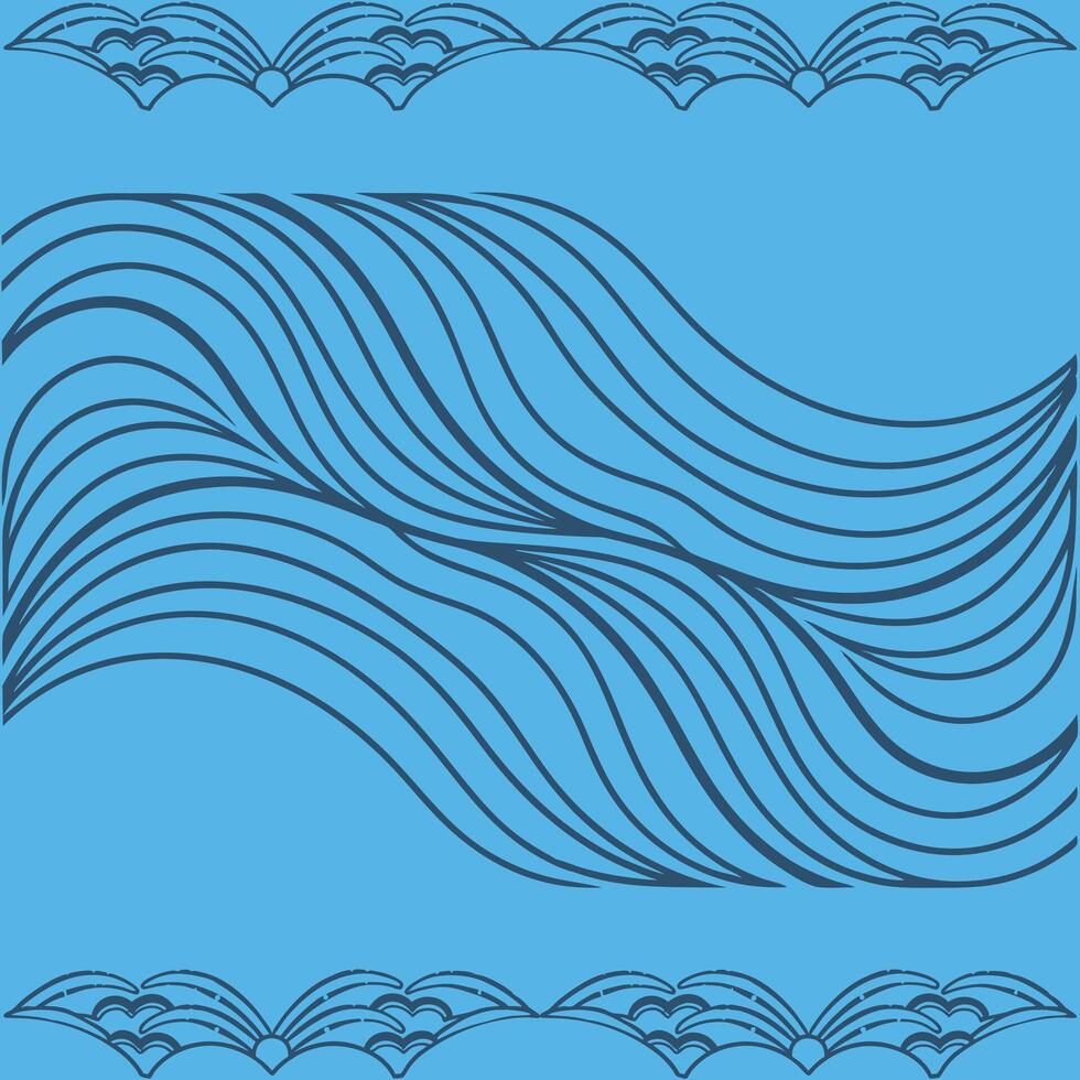 Flowing Wave Digital pattern design. vector