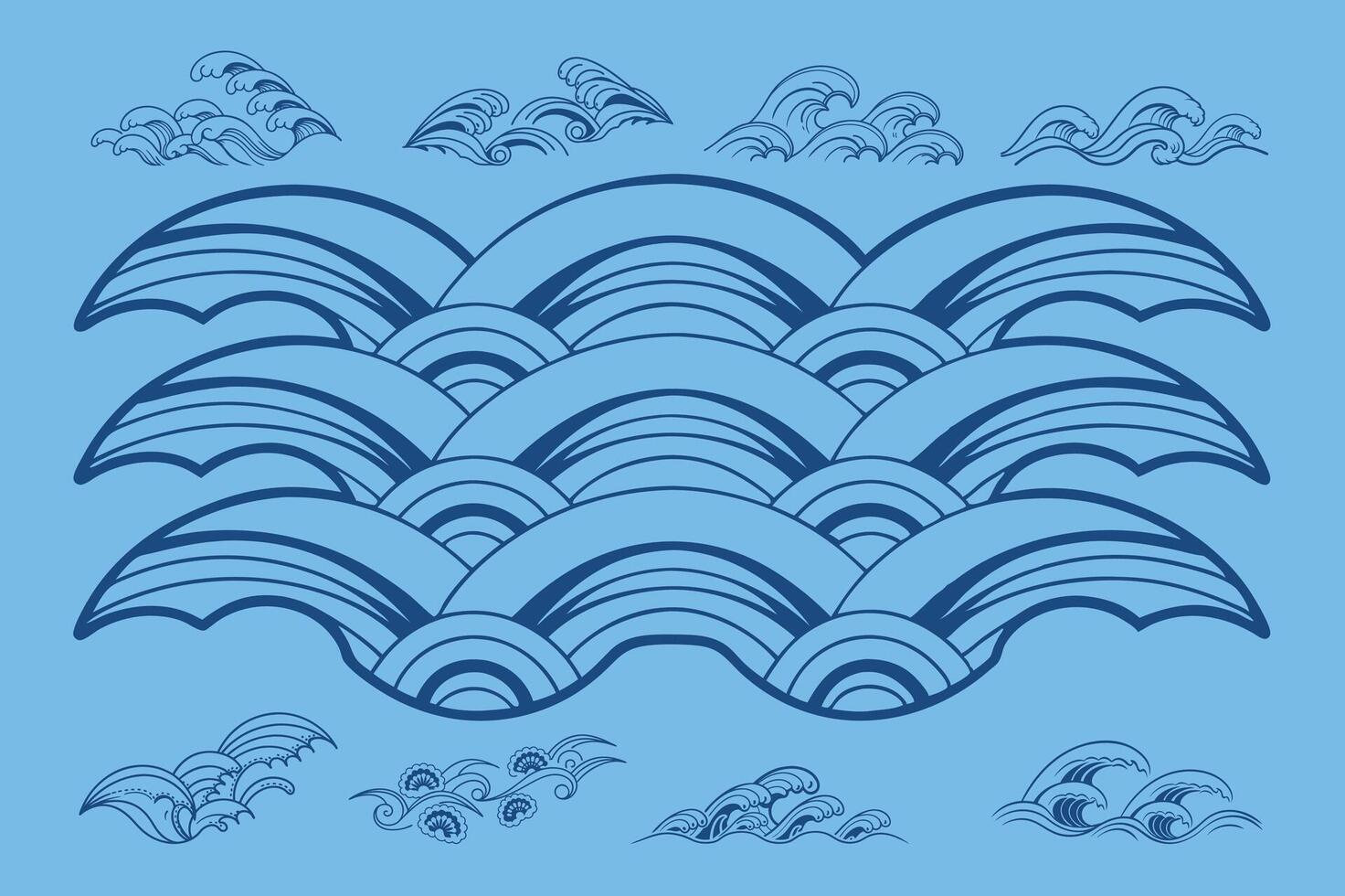 Minimalist Wave Set . vector