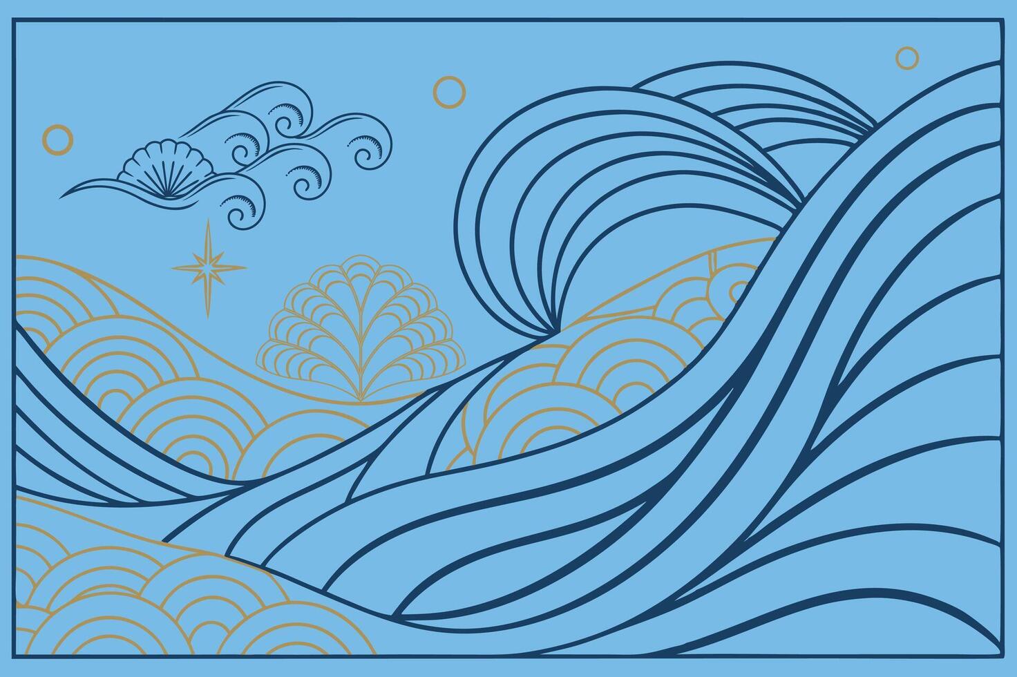 Wave Digital Abstract pattern Art vector