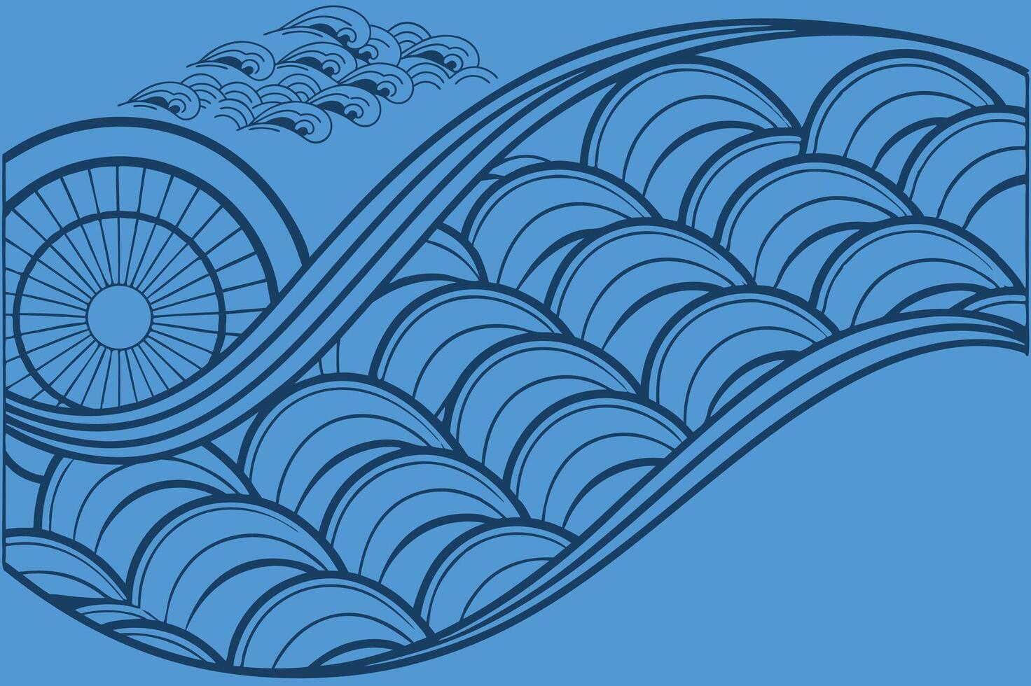 Flowing Wave Digital Abstract pattern design. vector