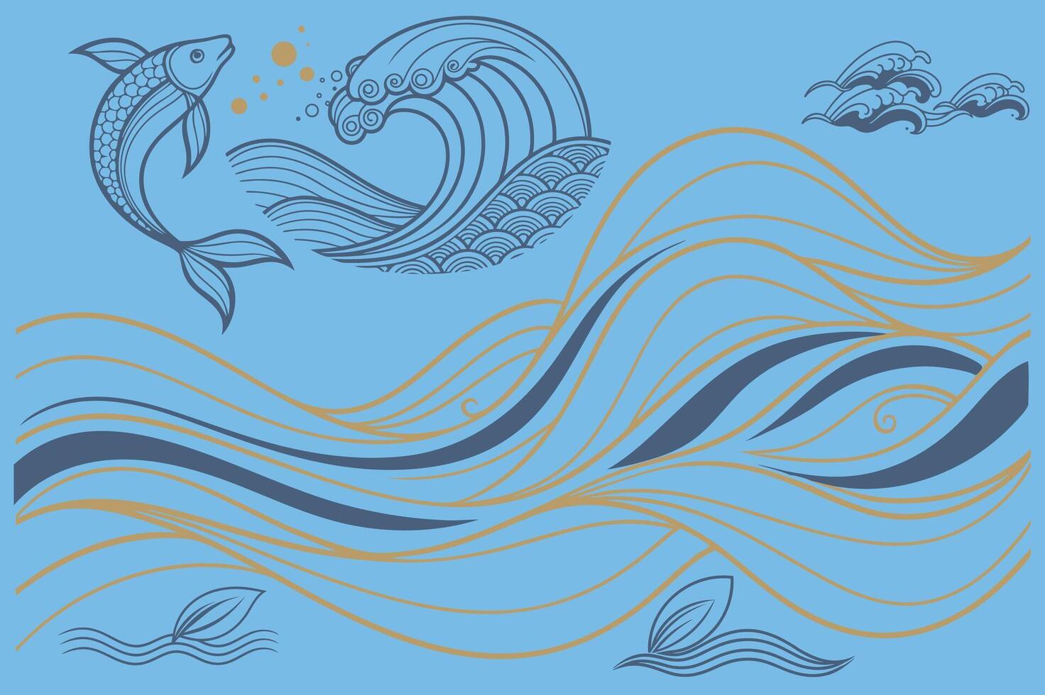 Flowing Wave Digital pattern vector