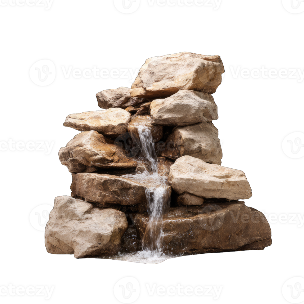 Indoor water fountain cascading tabletop fountain with natural stone rock formation design png