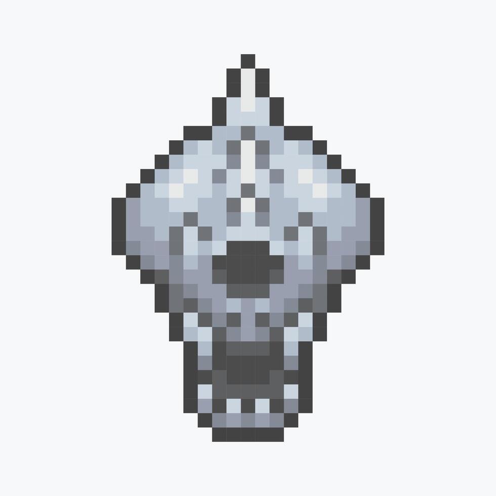 cyclops head in pixel art style with isolated background vector