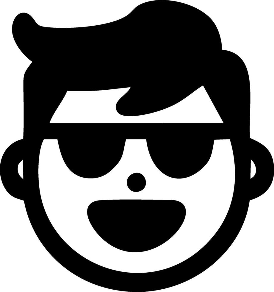 Cool dude happy face summer vibes sunglasses fun icon graphic design element vector