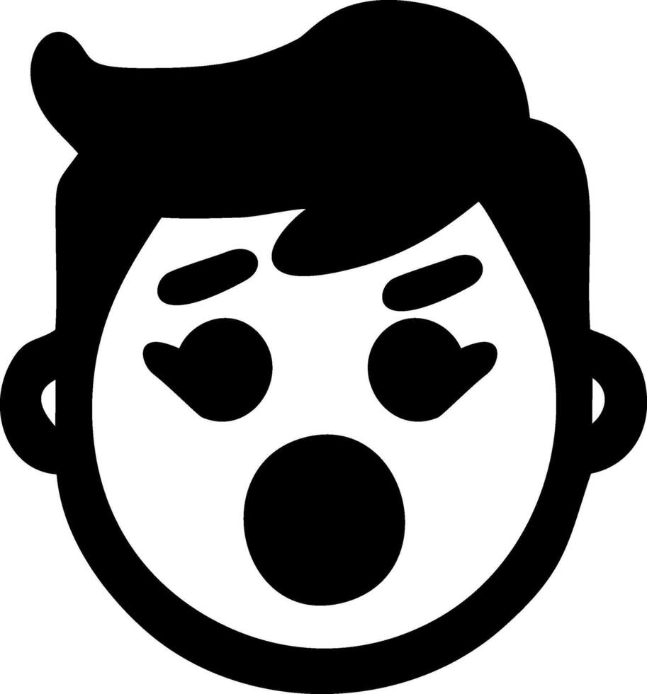 Shocked face expression intense surprise awe amazing graphic design element vector