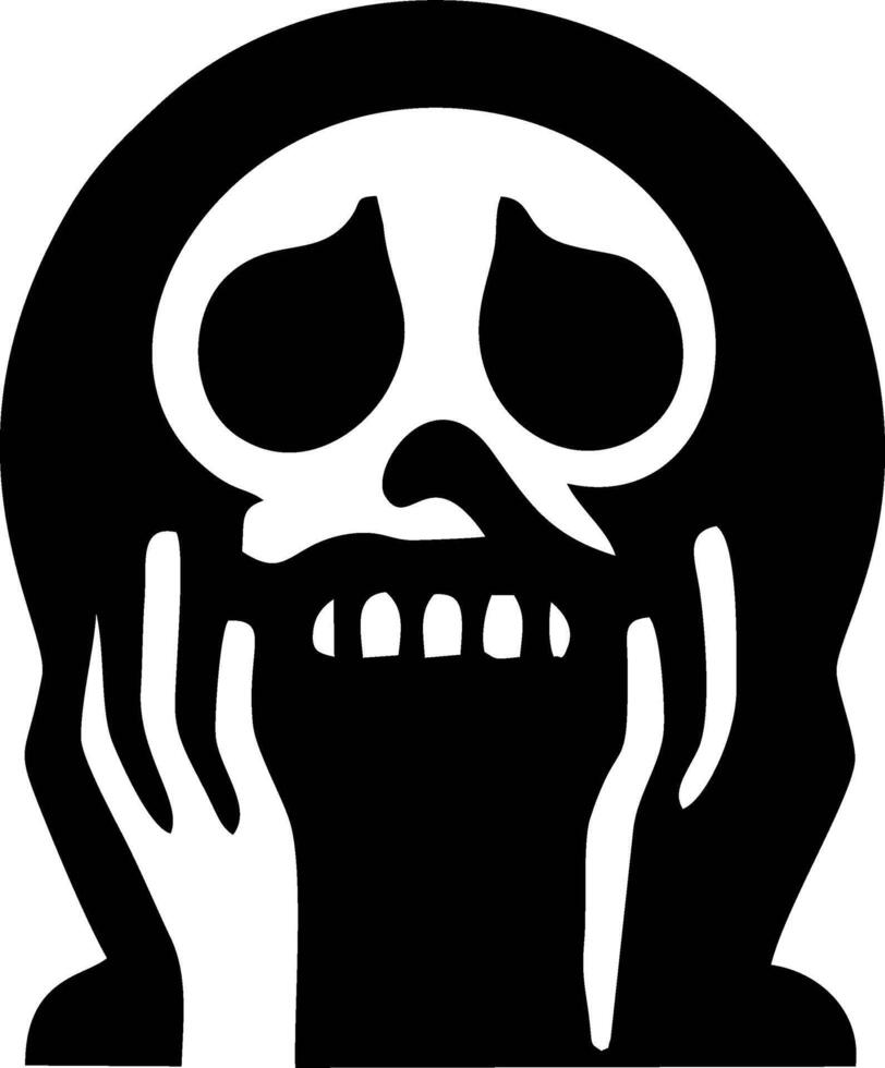Distressed Skull with Hands Over Face vector