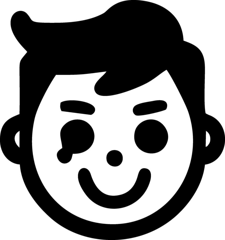 Happy boy face icon cheerful smile design element vector