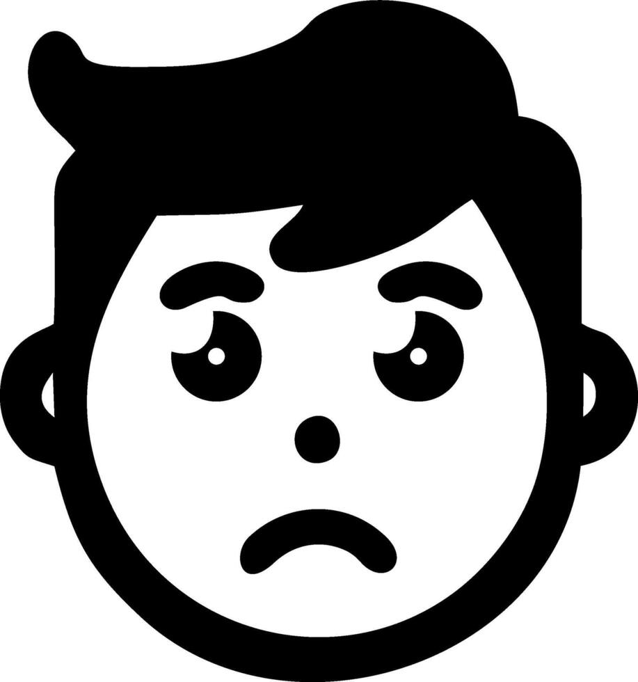 Sad boy emoticon feeling blue needs a hug expressive face vector