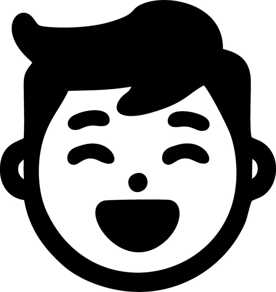 Happy boy joyful face smiling broadly pure happiness icon design vector