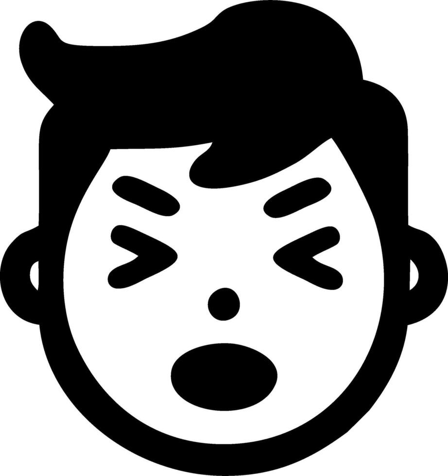 Intense frustration bold graphic design powerful emotion human expression strong feeling vector