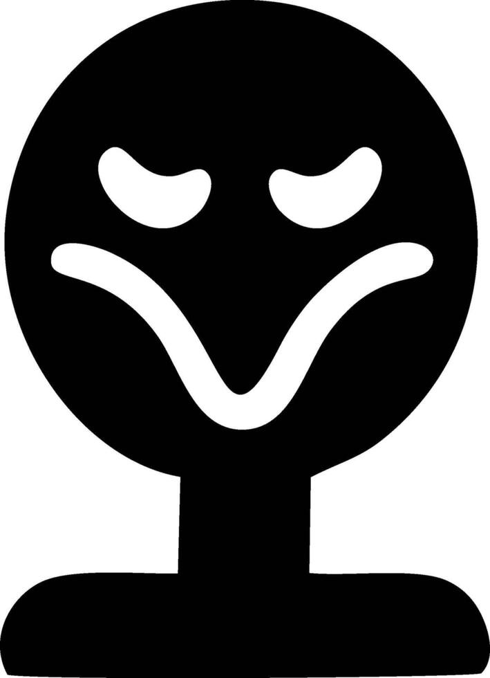 Frowning emoticon, a simple black and white graphic. vector
