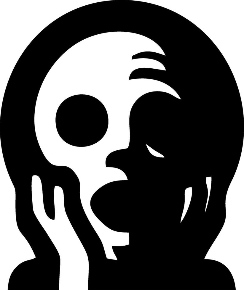 Abstract Black and White Head, Representing Inner Conflict vector
