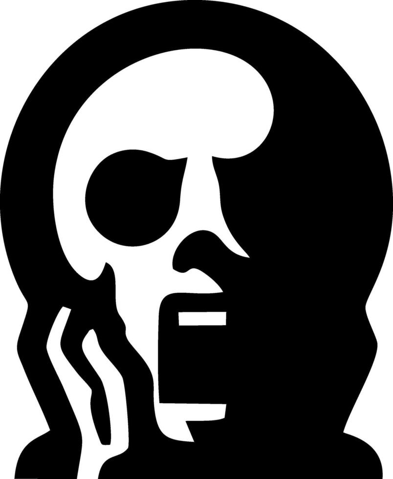 Black and White Profile of a Person with an Expressive Face vector