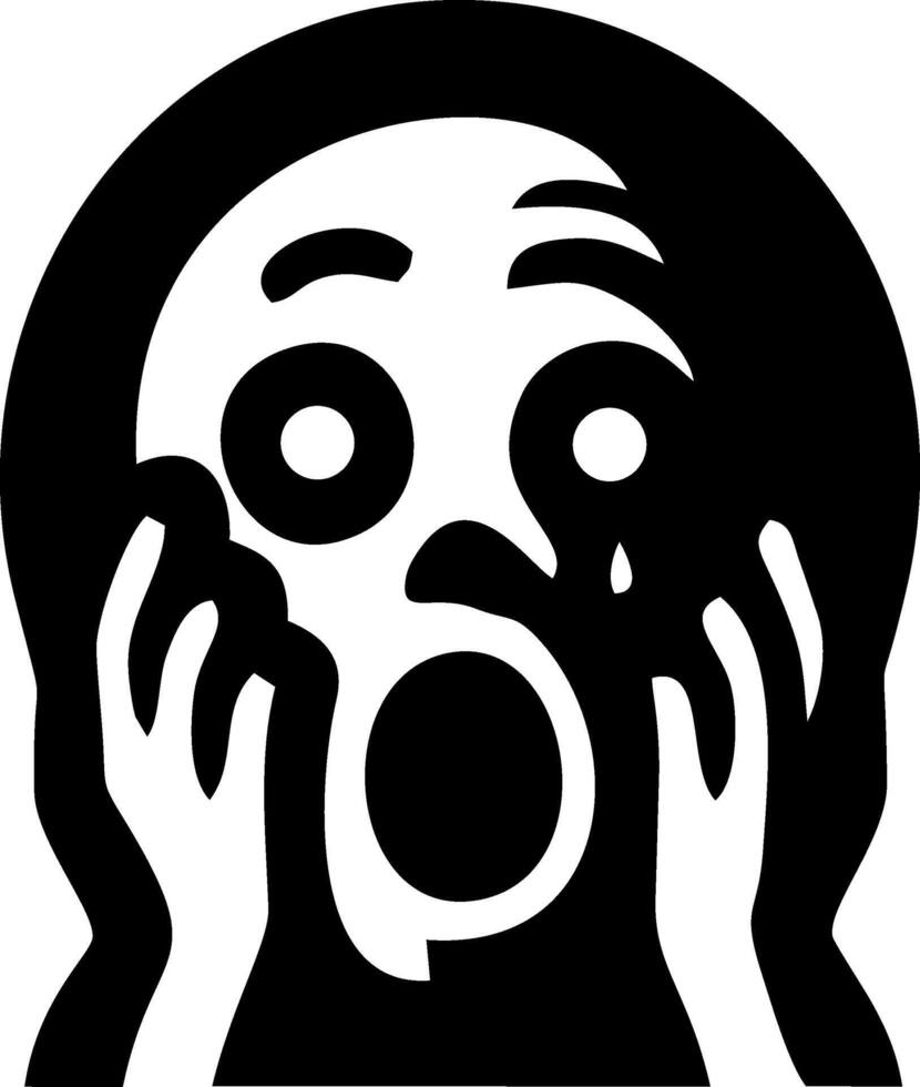 Black and White Screaming Face Stock Photo vector