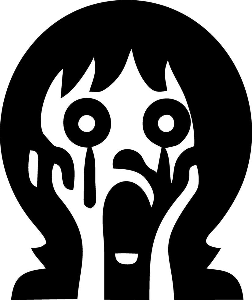 Frightened Girl Silhouette, Graphic Design vector