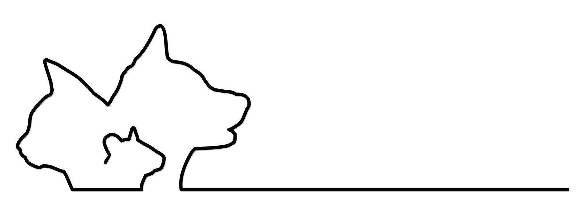 The one line pets symbol. vector