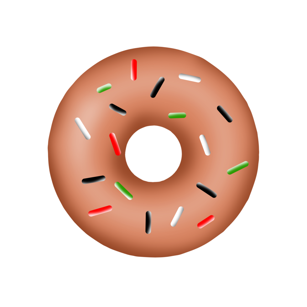 Illustration of a brown donut png