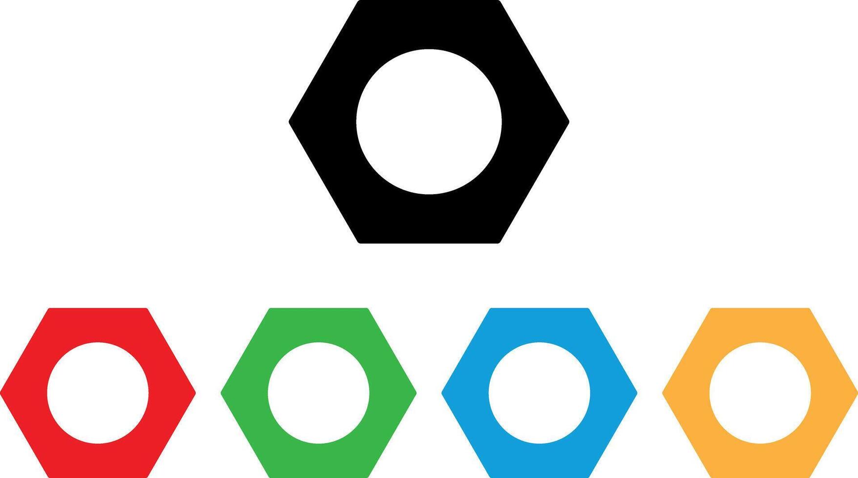 Colorful bolt icon set in different colors . Screw bolt icon for workshop . illustration vector
