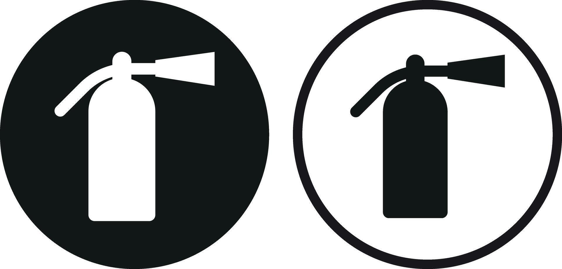 Fire extinguisher icon set in two styles . Extinguisher icon . illustration vector
