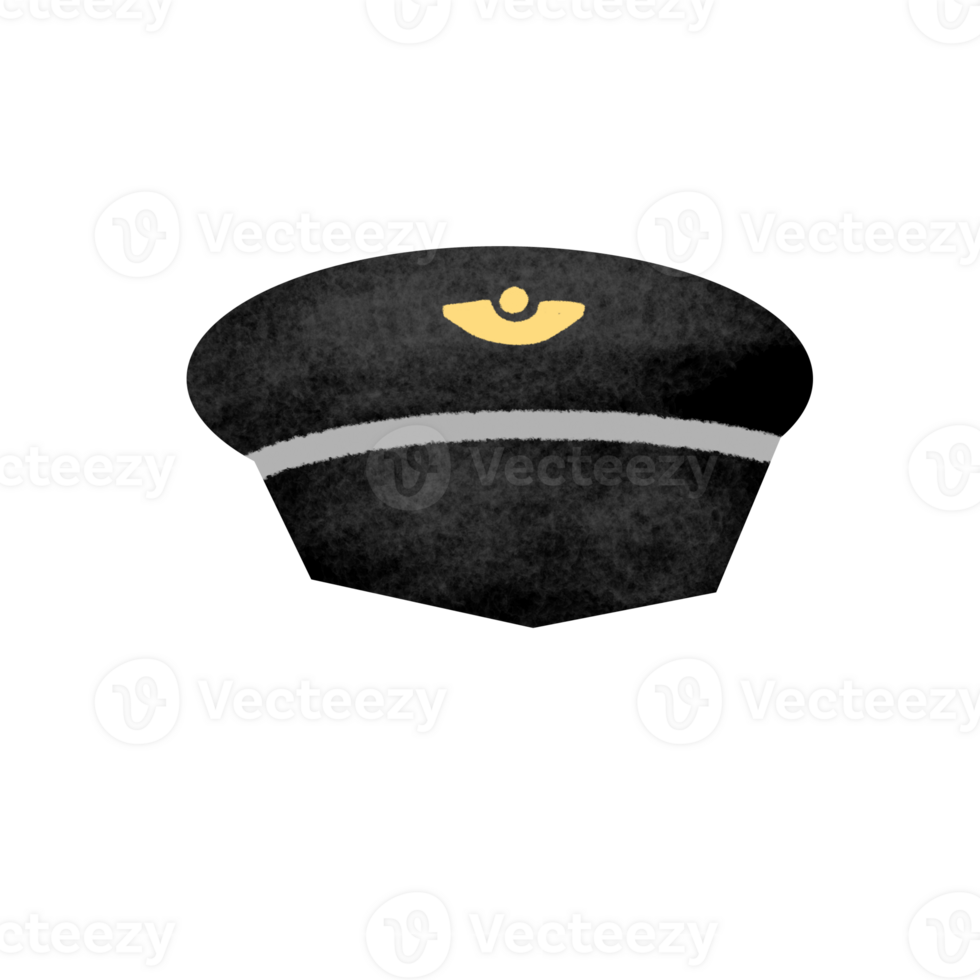 A black hat with a gold star on it png