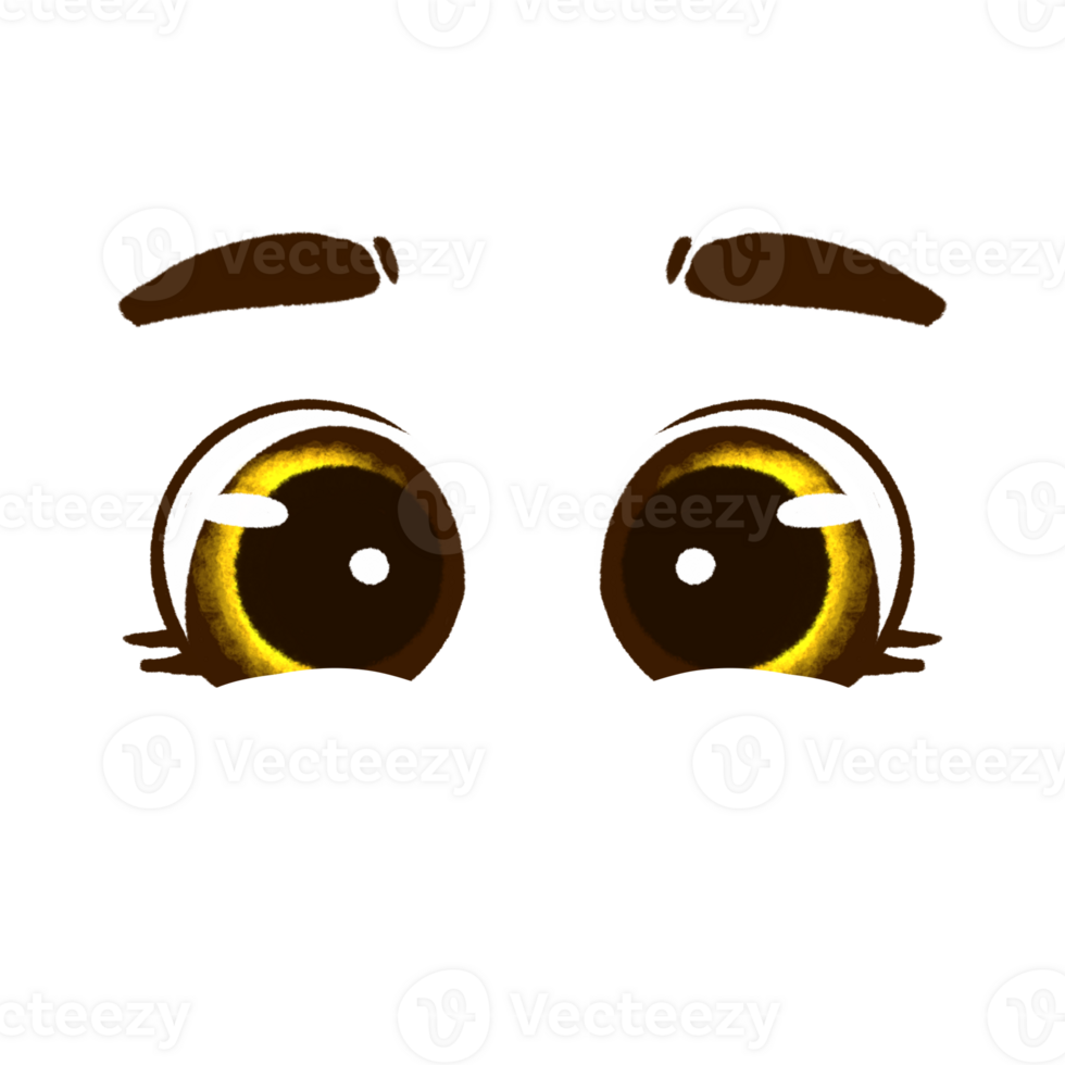 A cartoon face with yellow eyes png