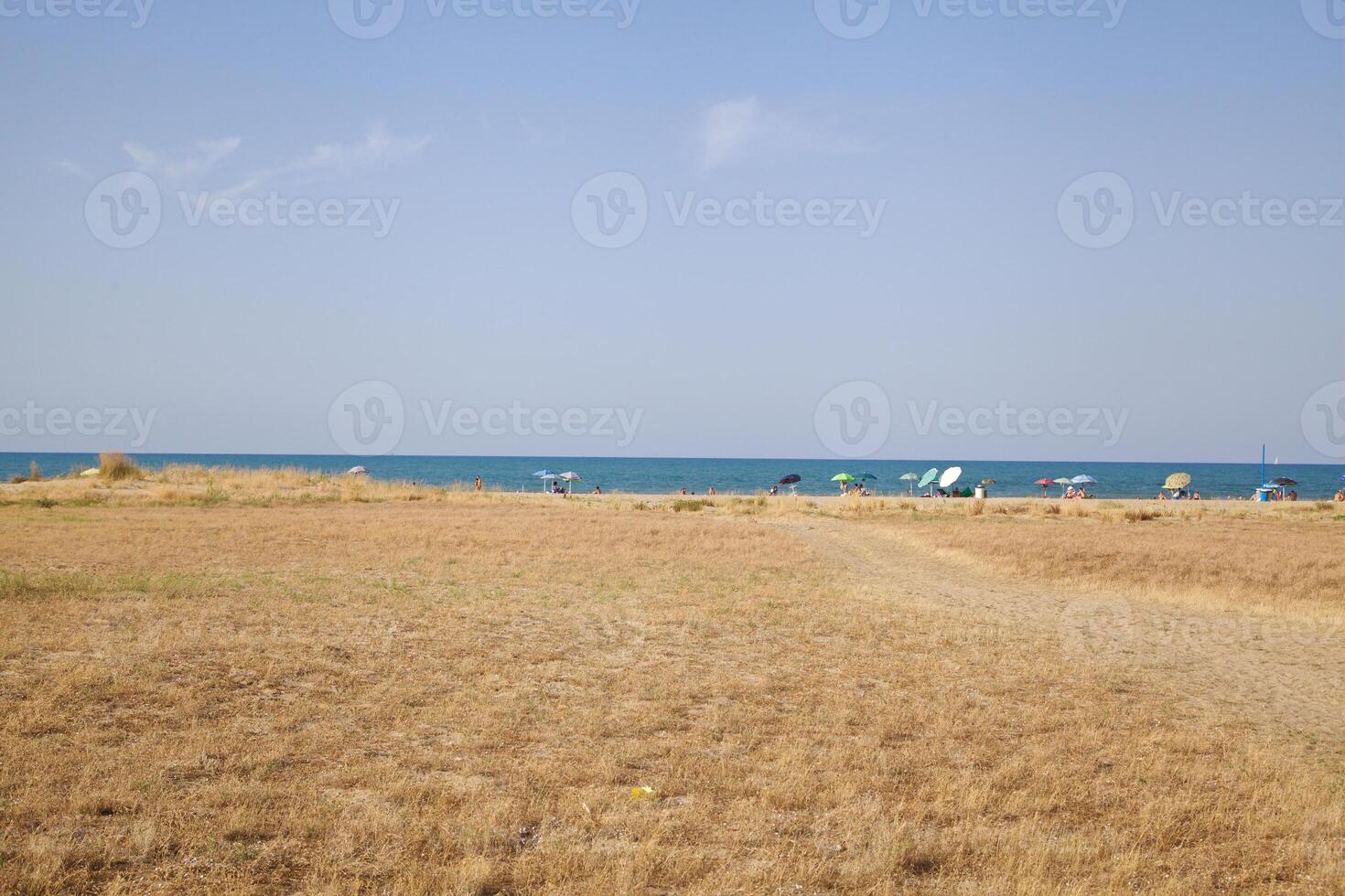 Sea and beach from the distance photo
