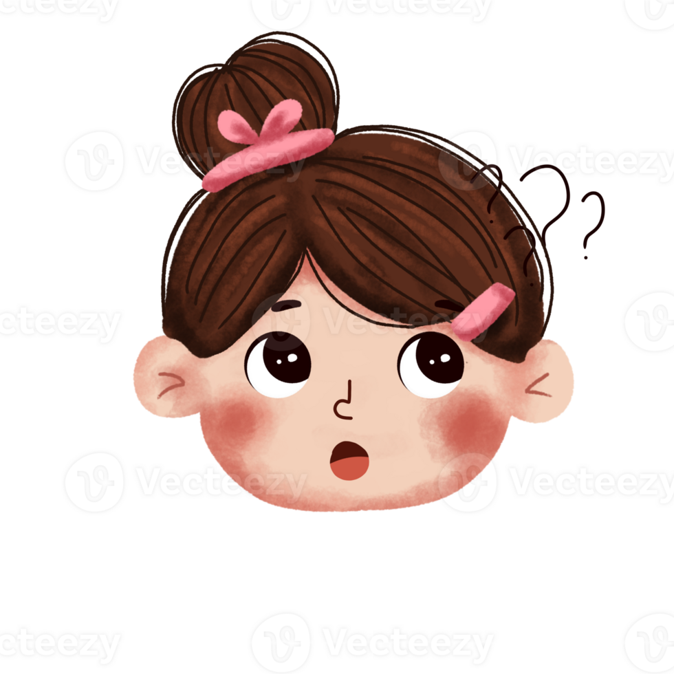 A girl with a pink bow on her head png
