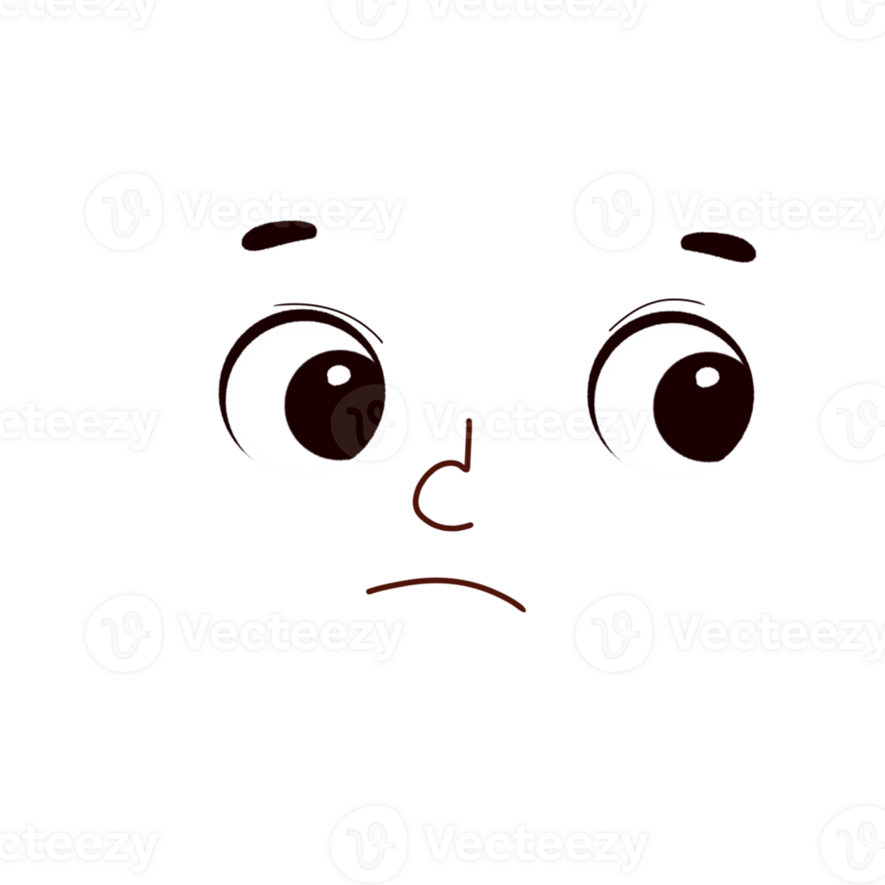 A black face with eyes and a sad expression png