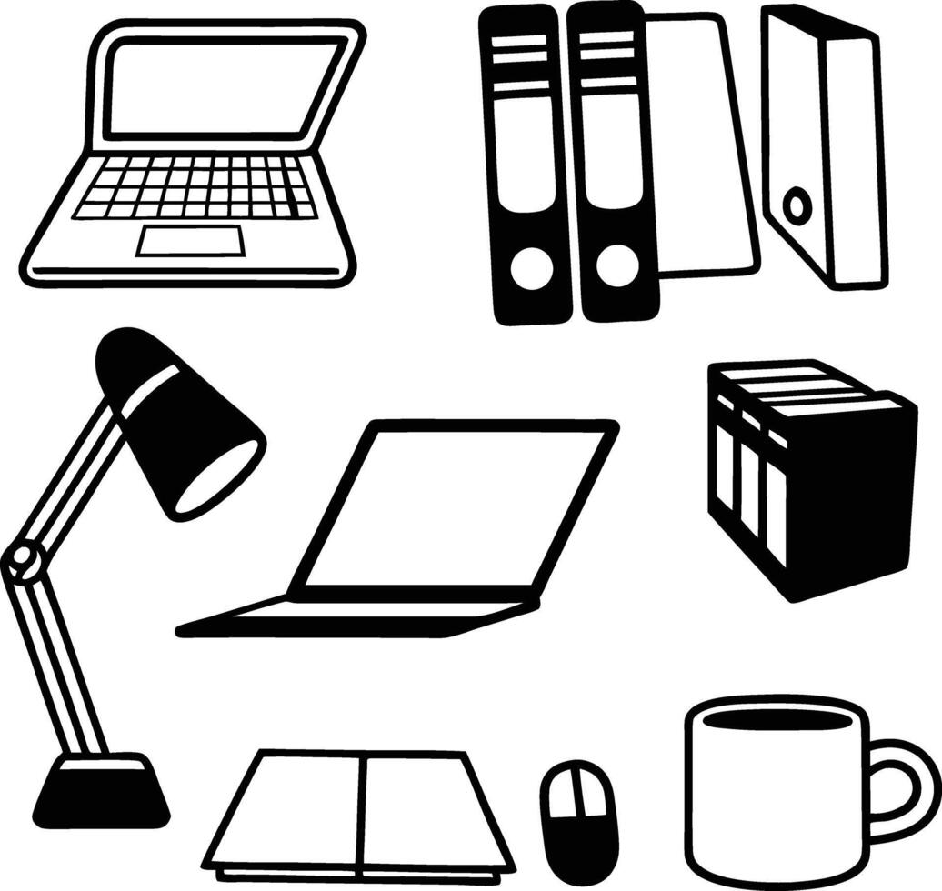 office tools set illustration vector