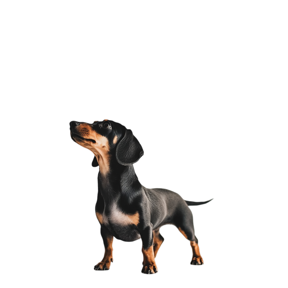 Adorable Dachshund Pup Isolated on Transparent Background with Perky Ears and Alert Eyes png