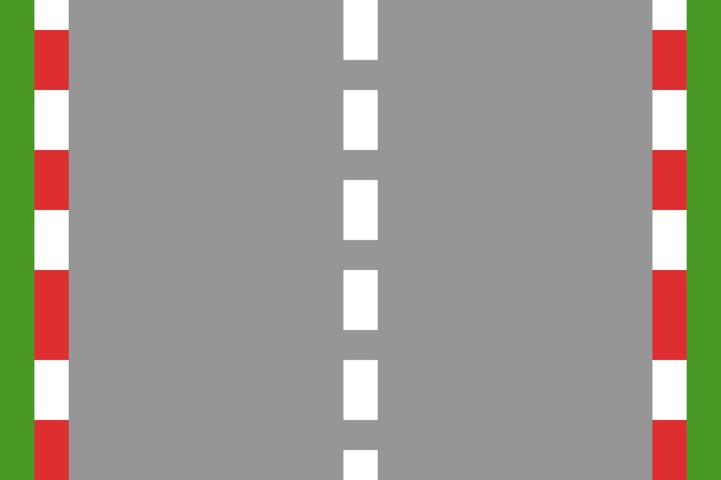 section of road with single white line marking, top view in cartoon style in primitive square blocks vector