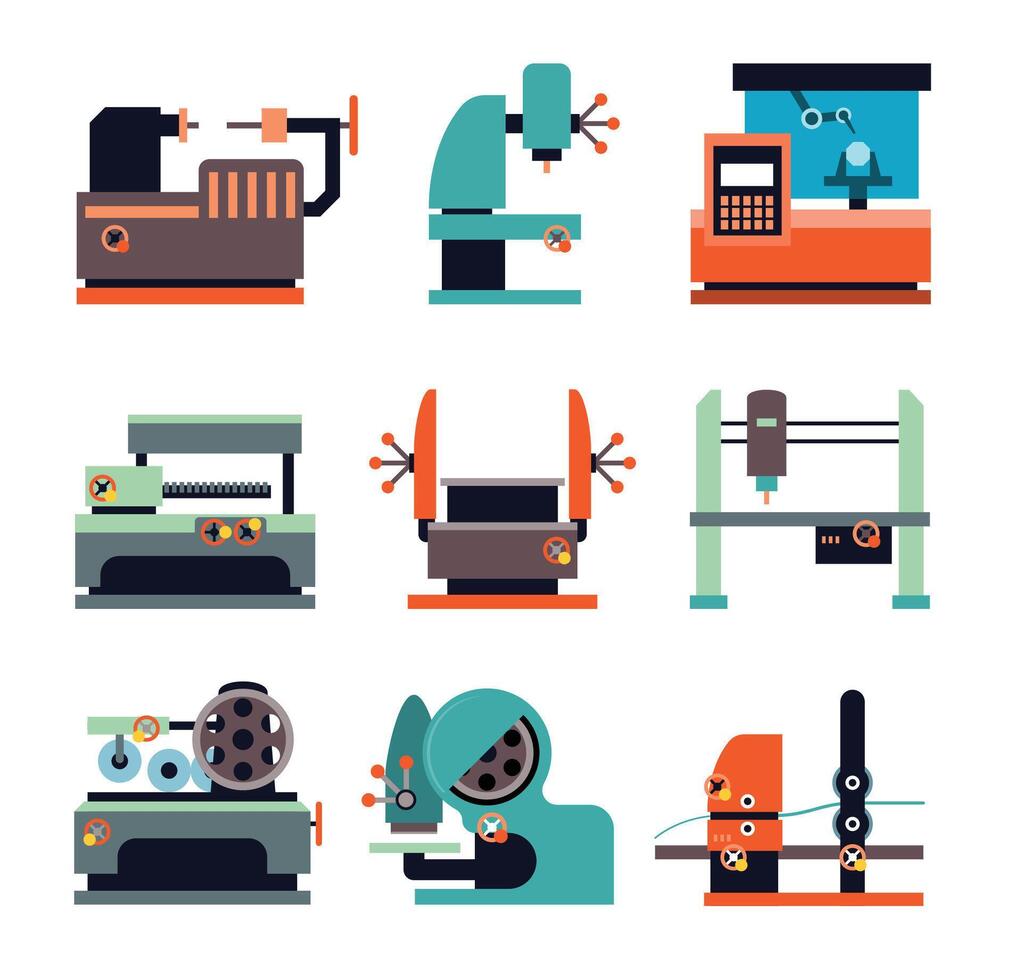 Factory Equipment Flat Icon vector
