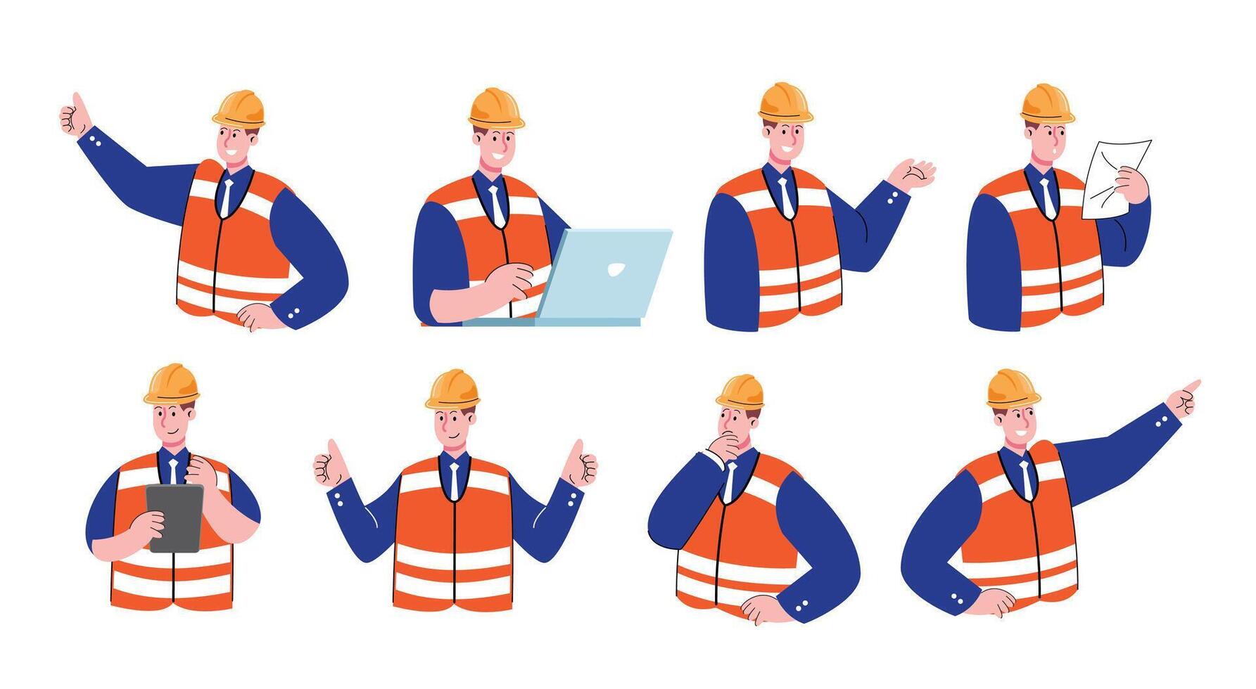 construction worker with helmet illustration vector