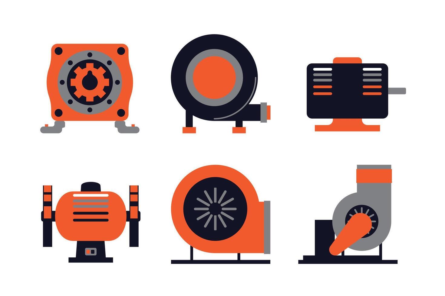 Factory Equipment Flat Icons vector