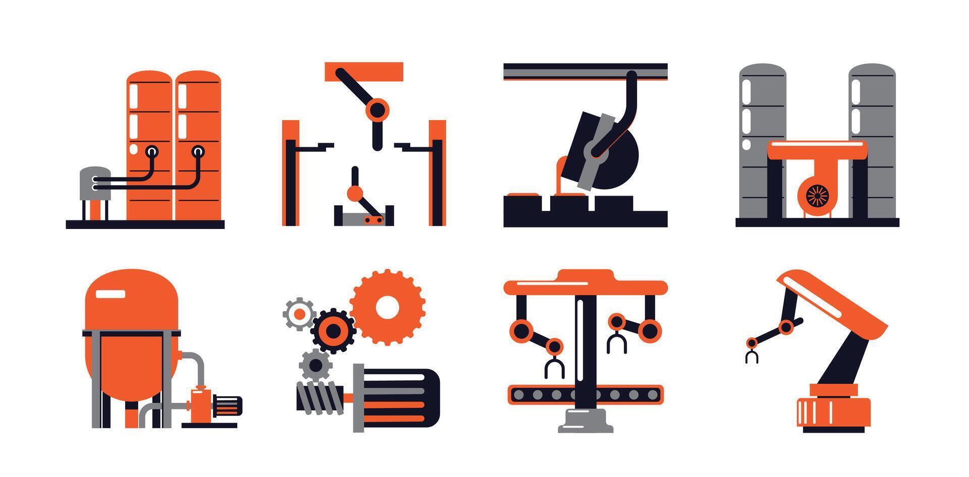 Factory Equipment Flat vector