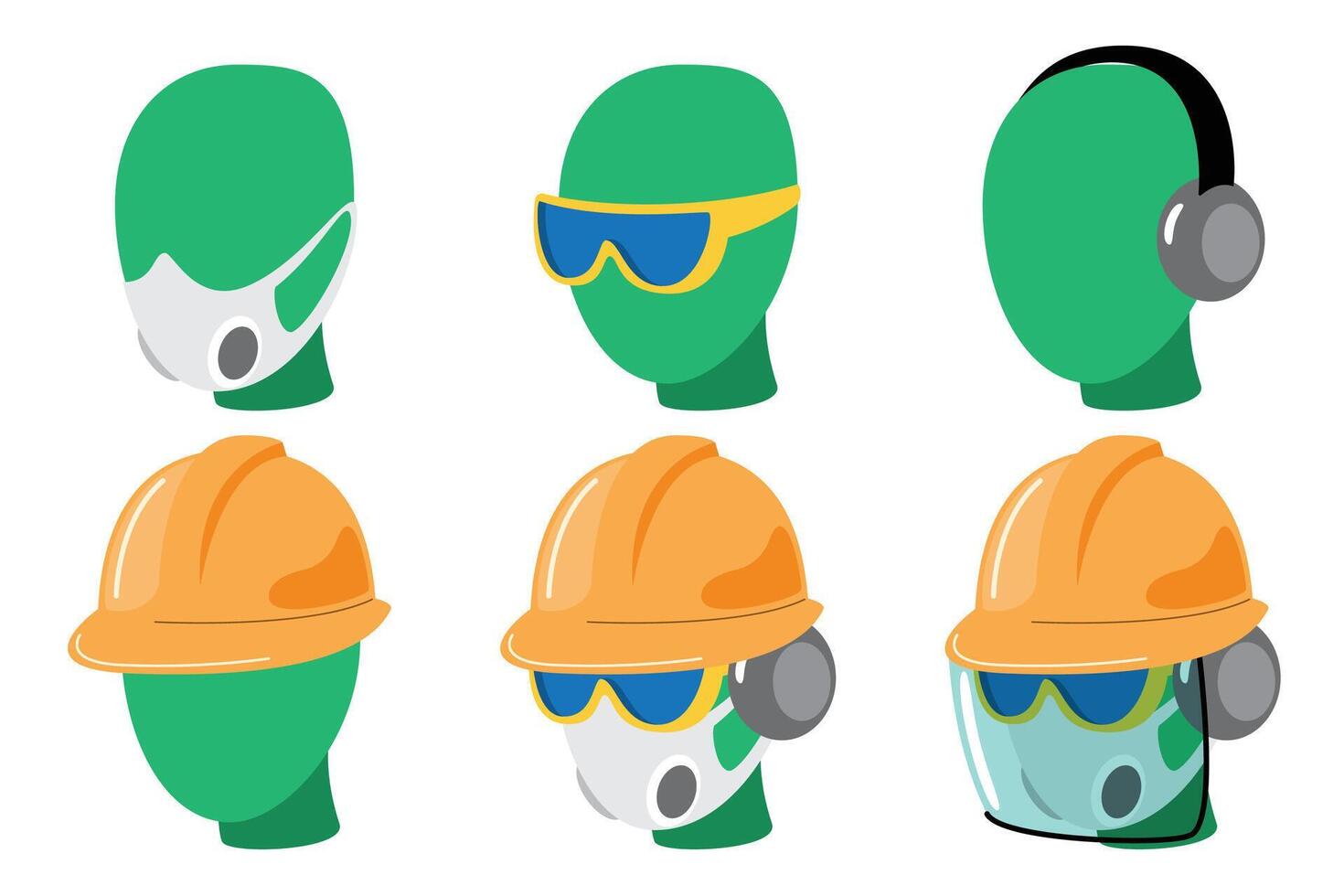 Worker Safety Helmet and Gear illustration vector