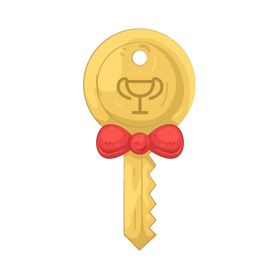 Illustration of Key with ribbon vector