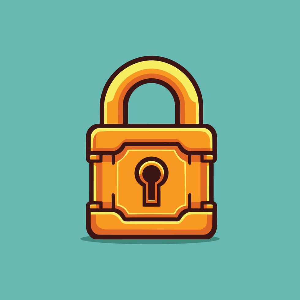 padlock illustration modern flat style vector
