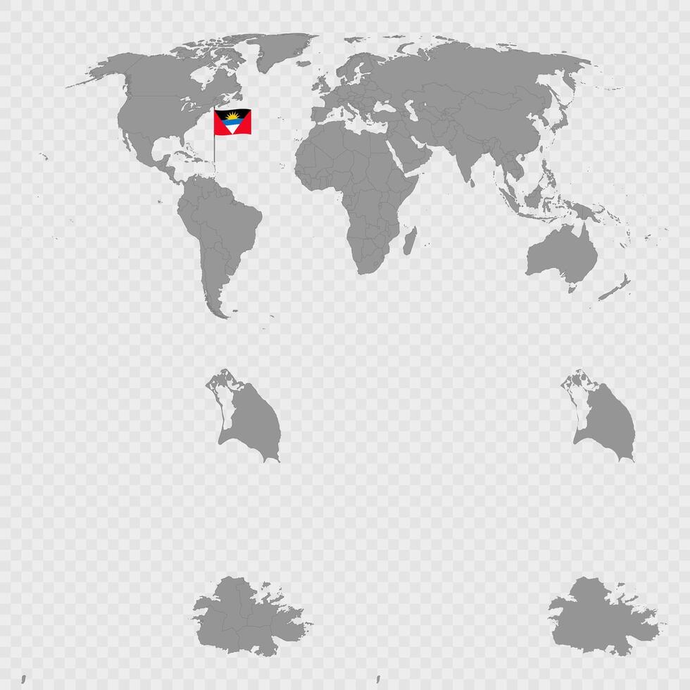 Antigua and Barbuda Map Set with World Location. vector