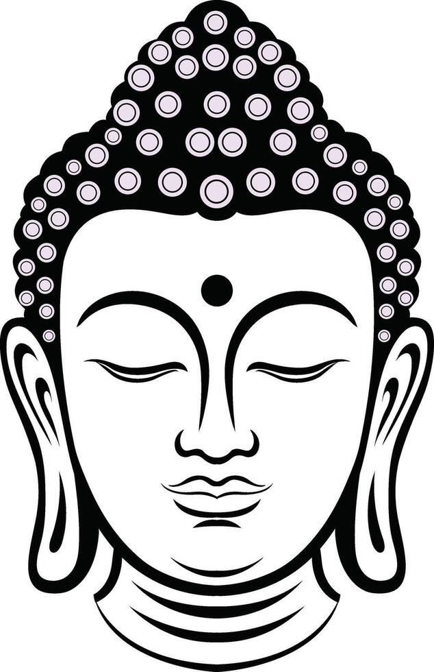 a buddha head with a white background vector
